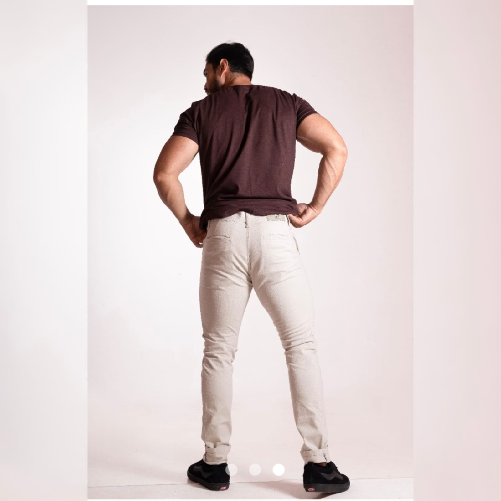 calça masculina brin bolço embutido