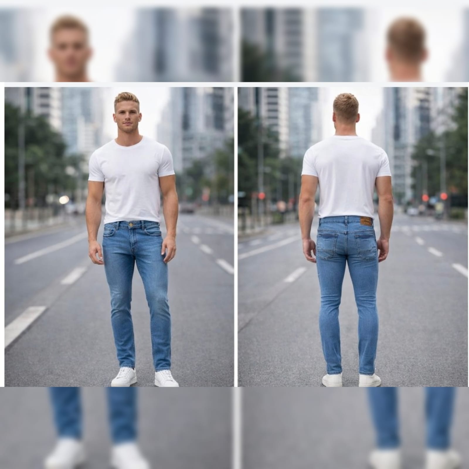 calça jeans masculina azul clara lisa