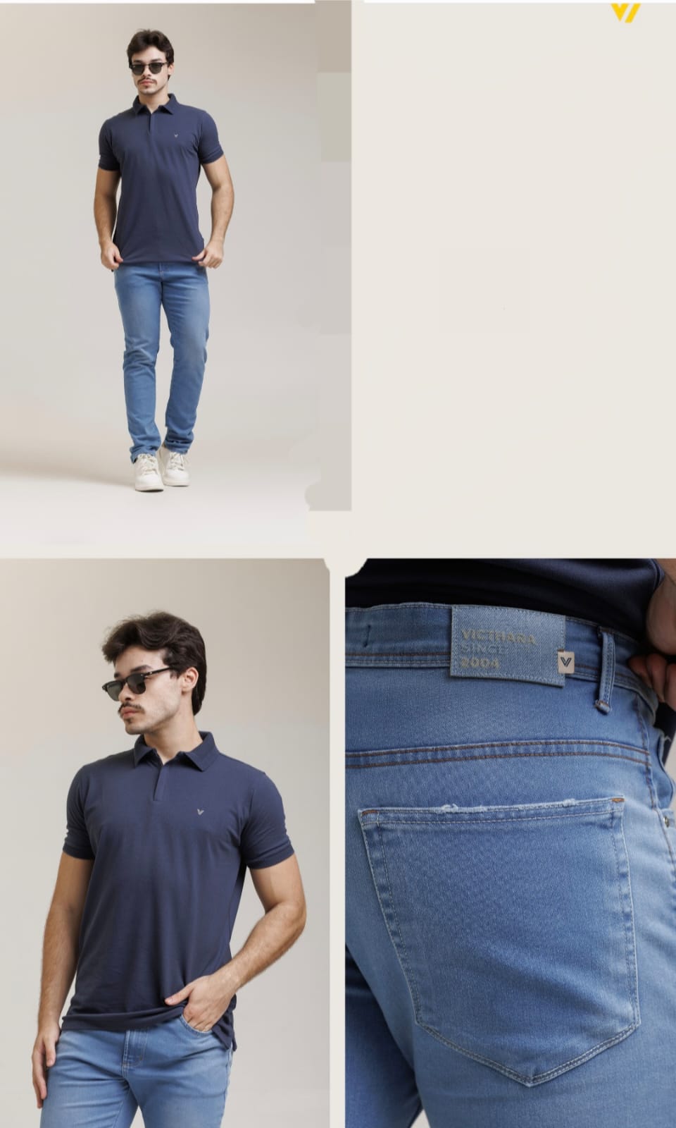 calça jeans masculina c/elastano victhara c/clara
