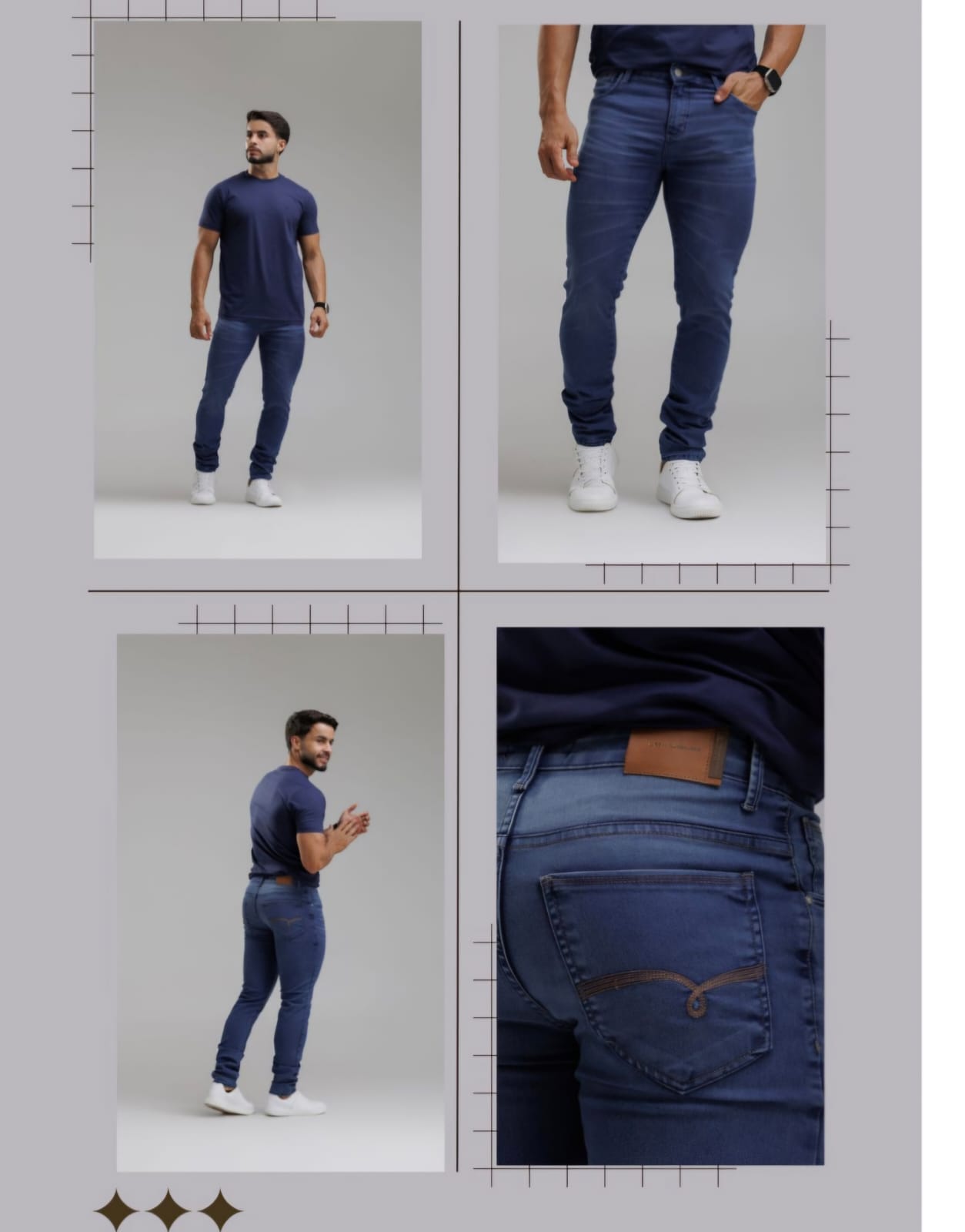 calça masculina slim c/elastano victhara jeans