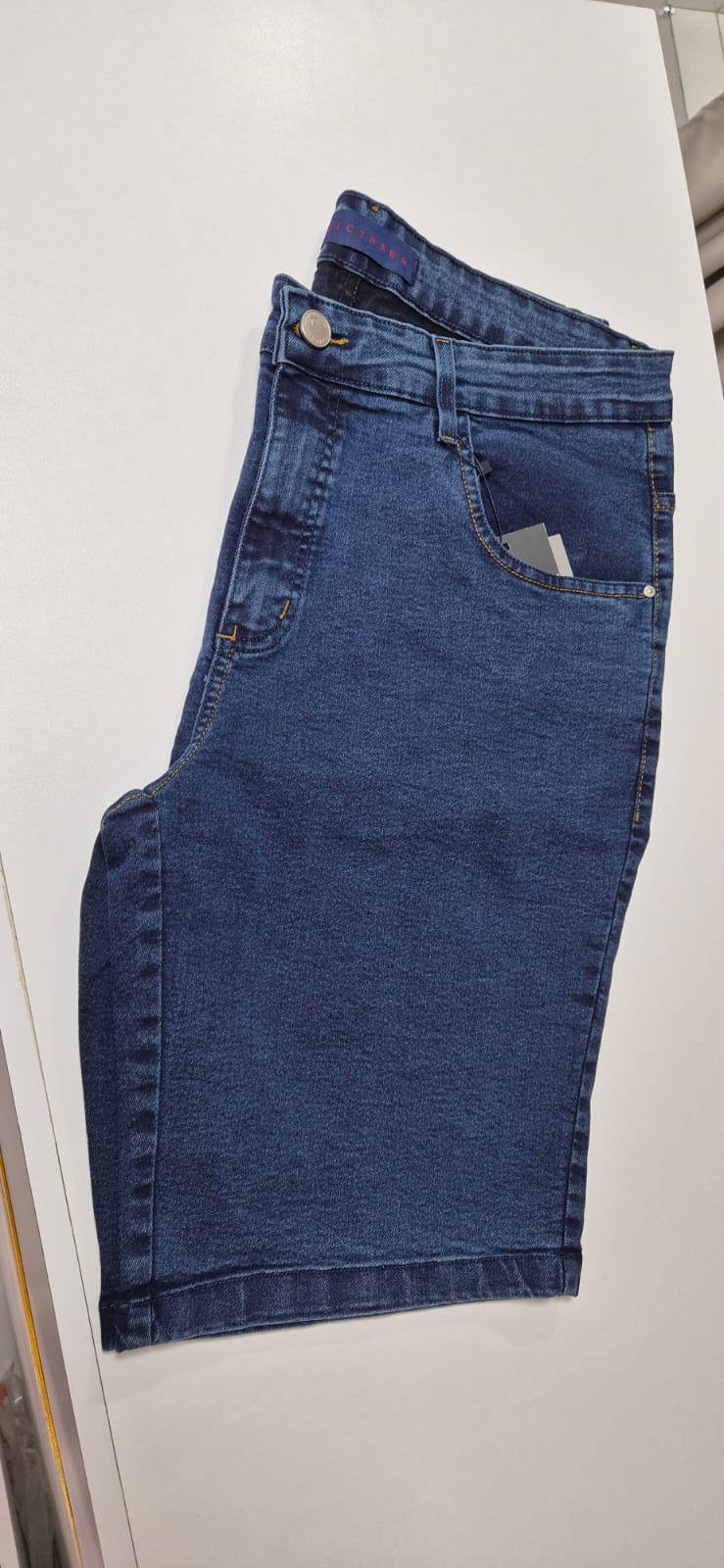 bermuda masculina plus size c/elastano c/azul