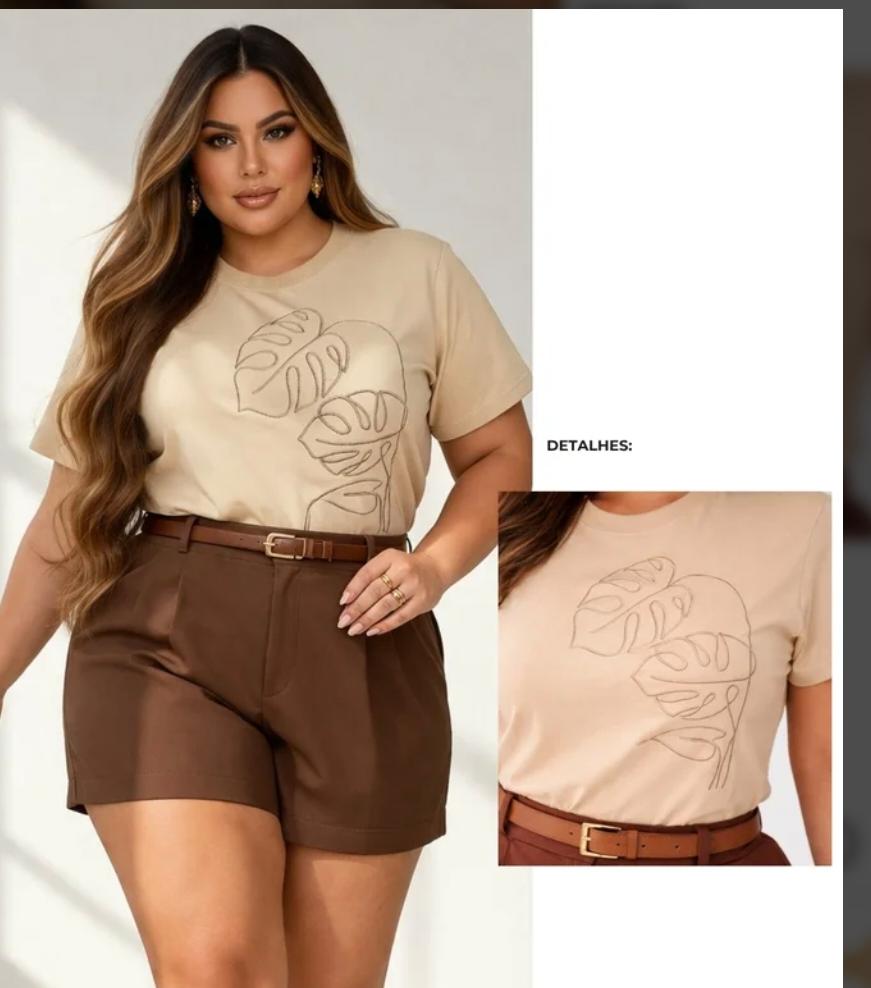 blusa plus size Brenda d/bordado