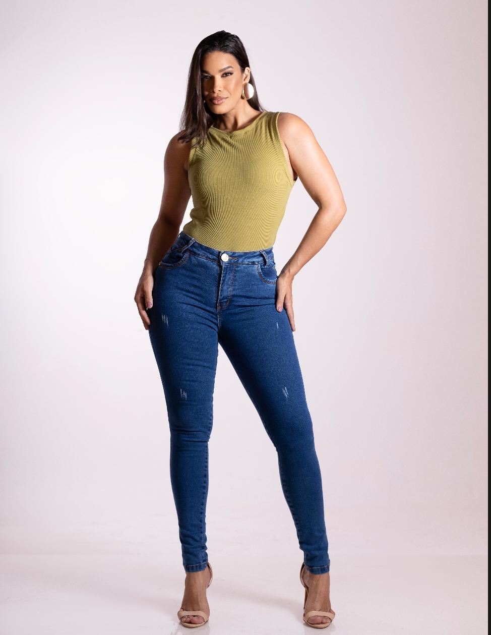 calça jeans feminina c/palito F/p