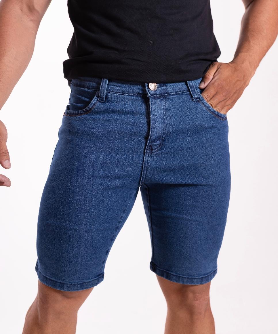 bermuda jeans masculino com lycra