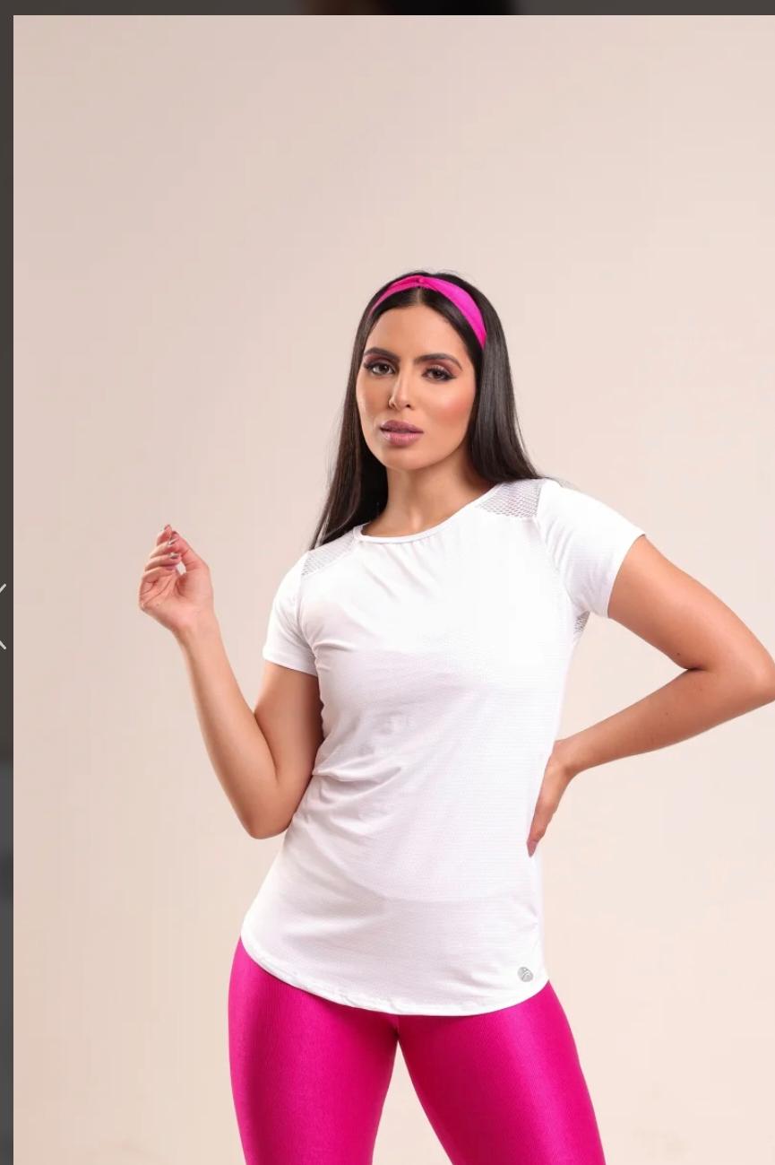 blusa fitnes poliamida detalhe de tela