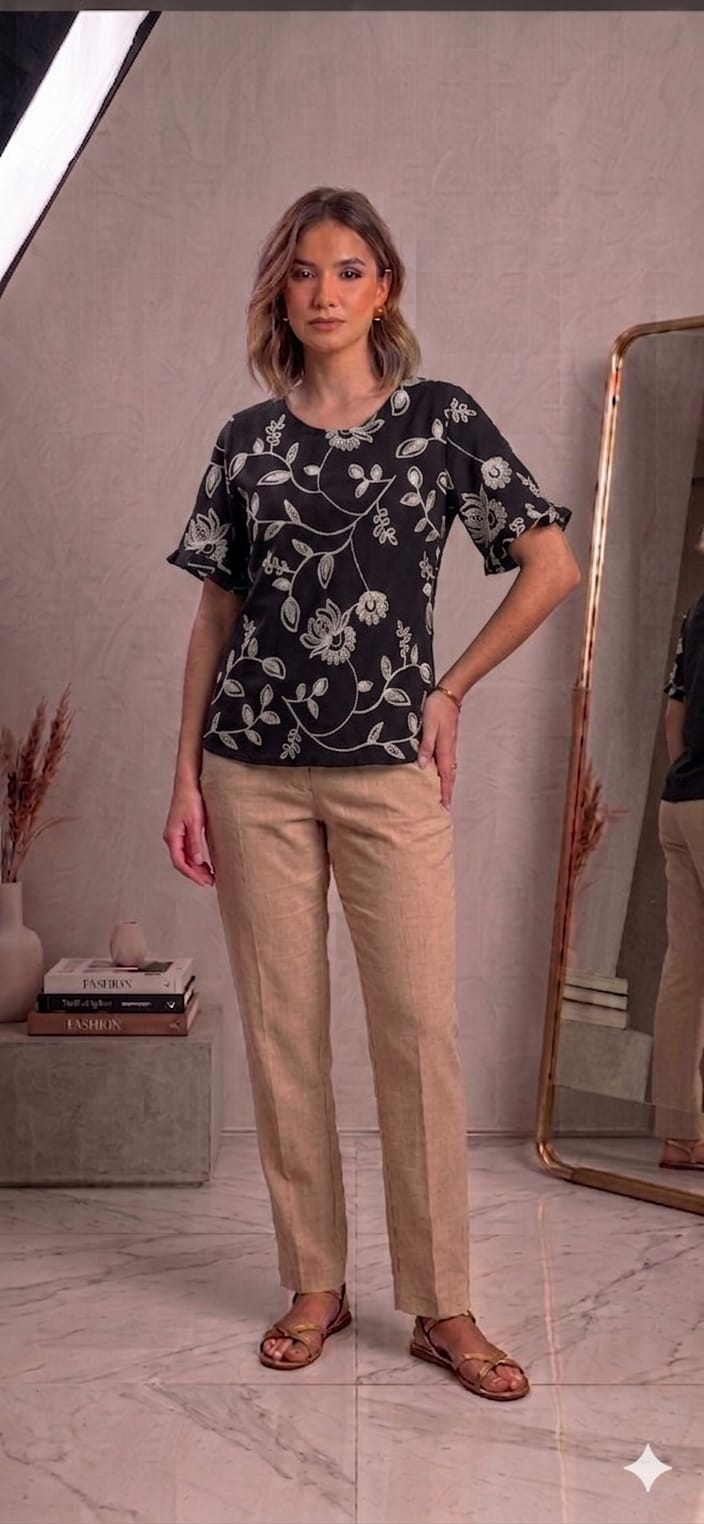 blusa crepe s/d manga elisa