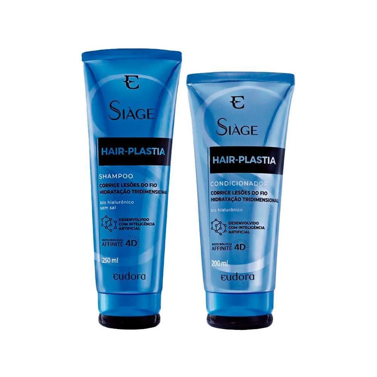 kit eudora siage shampoo e condicionador hair-plastia 